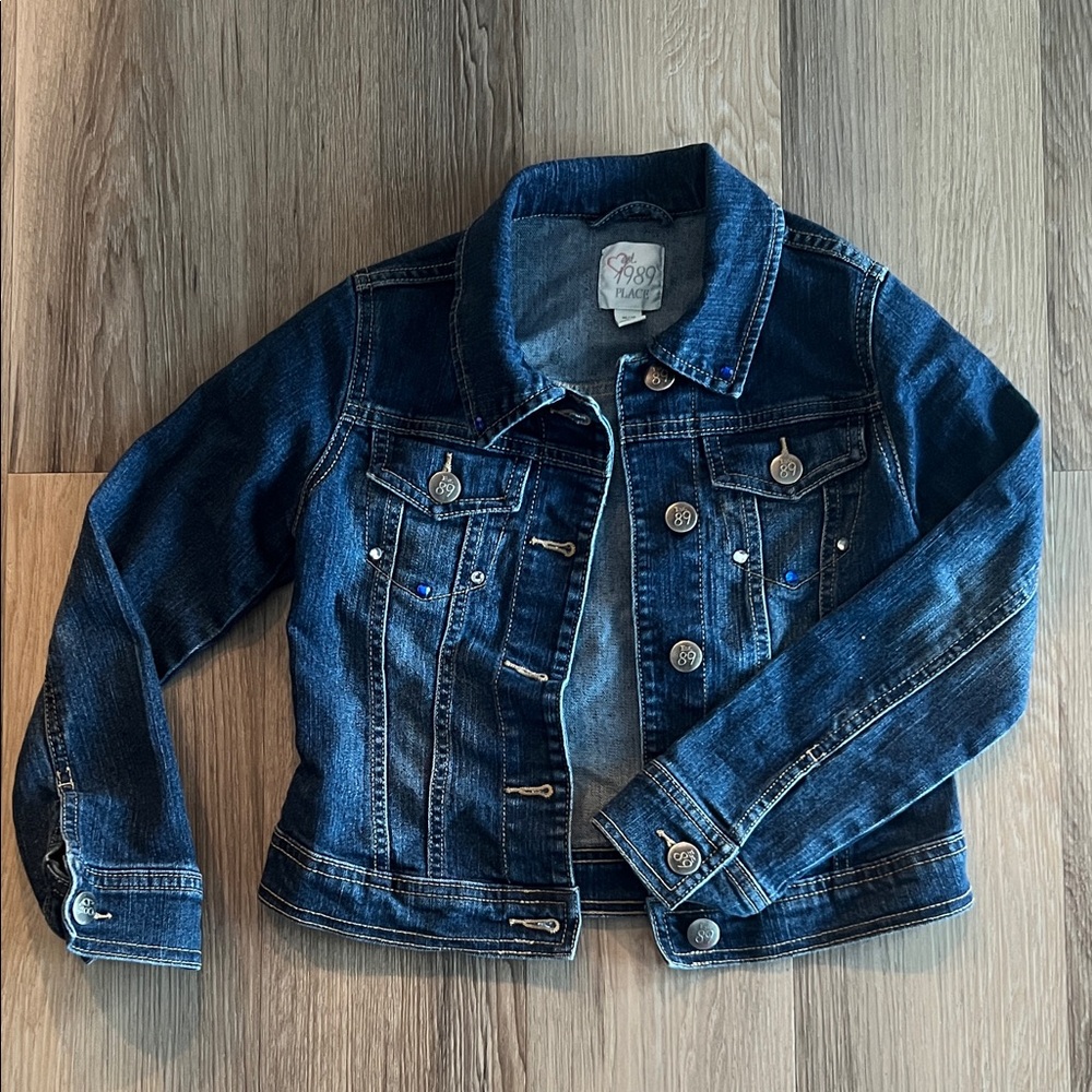 Children’s Place Denim Jacket with Custom Rhinestone Detail